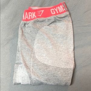 Gymshark flex leggings light gray marl/sherb pink